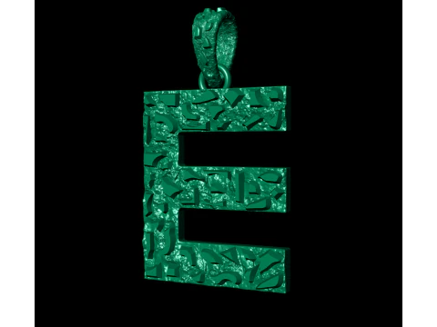 E LETTER INITIAL NUGGET PENDANT 3D Print Model