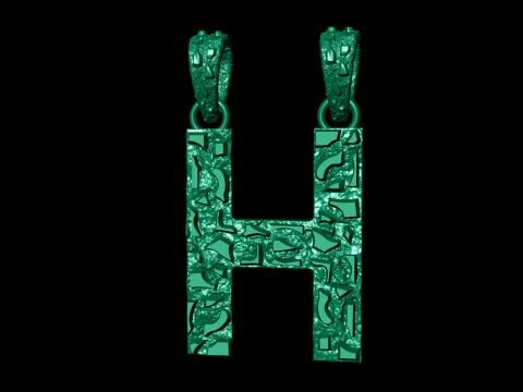 H LETTER INITIAL NUGGET PENDANT 3D Print Model