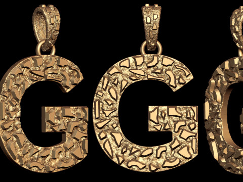 G LETTER INITIAL NUGGET PENDANT 3D 프린트 모델