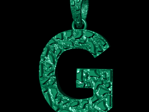 G LETTER INITIAL NUGGET PENDANT 3D 프린트 모델