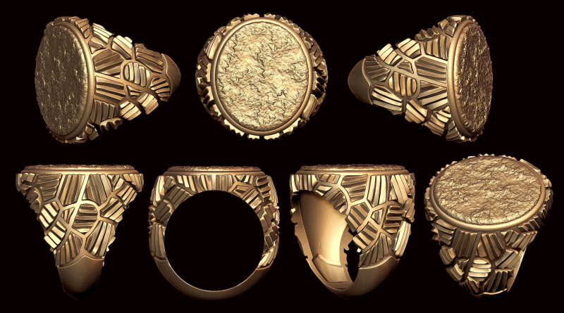 New Style Nugget Ring 3D 打印模型 .c4d .max .obj .3ds .fbx .stl .blend