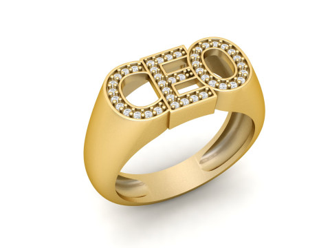 CEO BOSS DIAMOND RING 3D Print Model