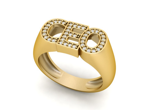 CEO BOSS DIAMOND RING 3D Print Model