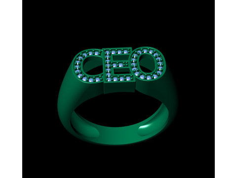 CEO BOSS DIAMOND RING 3D Print Model