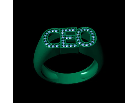 CEO BOSS DIAMOND RING 3D Print Model