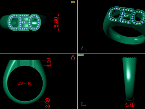 CEO BOSS DIAMOND RING 3D Print Model