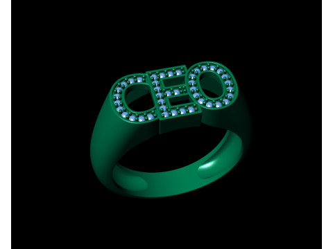 CEO BOSS DIAMOND RING 3D Print Model