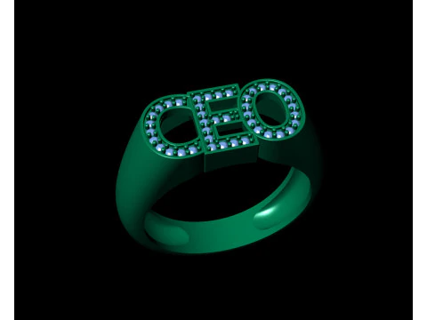 CEO BOSS DIAMOND RING 3D Print Model
