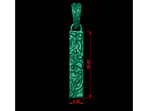 I LETTER INITIAL NUGGET PENDANT 3D Print Model