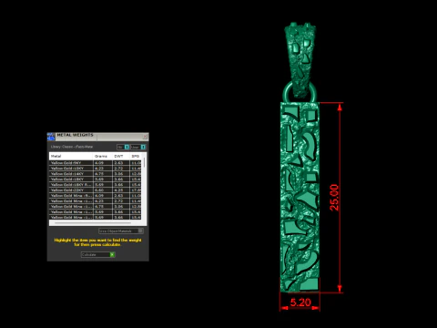I LETTER INITIAL NUGGET PENDANT 3D Print Model