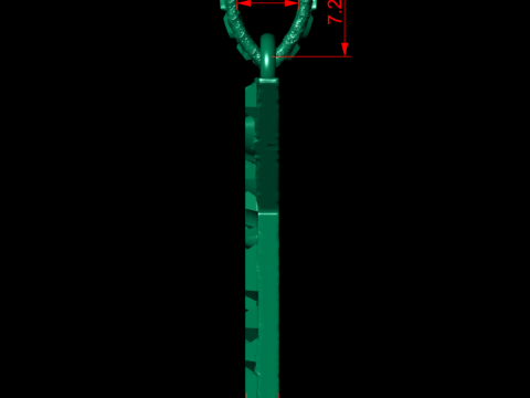 K LETTER INITIAL NUGGET PENDANT 3D प्रिंट मॉडल