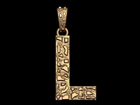 L LETTER INITIAL NUGGET PENDANT 3D 프린트 모델