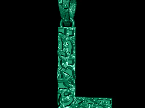 L LETTER INITIAL NUGGET PENDANT 3D Print Model