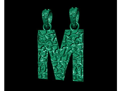 M LETTER INITIAL NUGGET PENDANT 3D Print Model