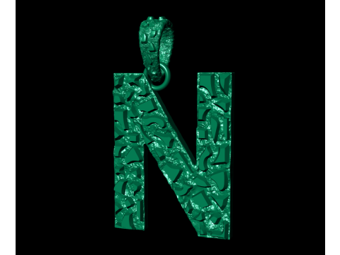 N LETTER INITIAL NUGGET PENDANT Modèles 3D en vedette