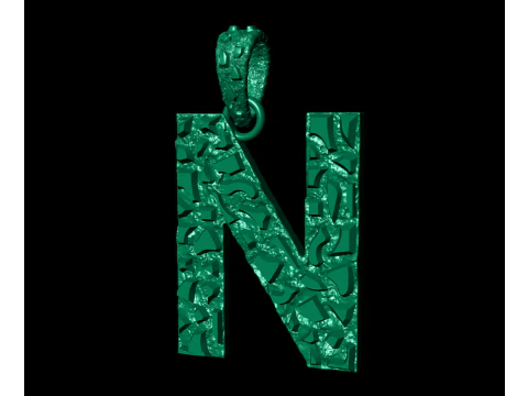 N LETTER INITIAL NUGGET PENDANT 3D Print Model