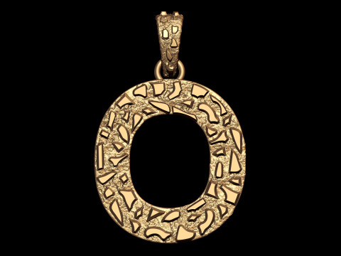 O LETTER INITIAL NUGGET PENDANT 3D 프린트 모델