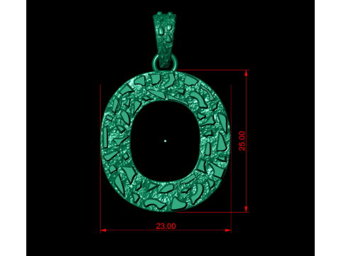 O LETTER INITIAL NUGGET PENDANT 3D Print Model