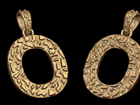 O LETTER INITIAL NUGGET PENDANT 3D Print Model