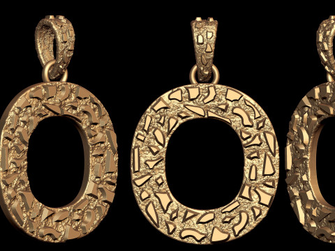 O LETTER INITIAL NUGGET PENDANT 3D Print Model