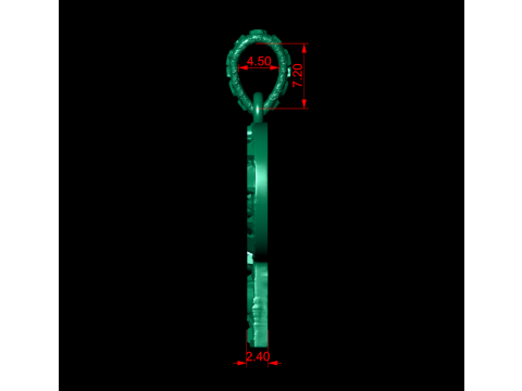 P LETTER INITIAL NUGGET PENDANT 3Dプリントモデル