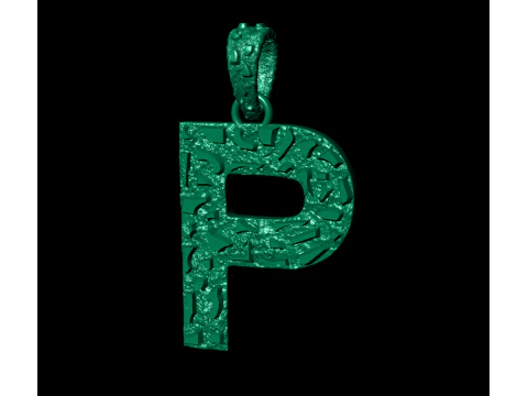 P LETTER INITIAL NUGGET PENDANT 3D Print Model
