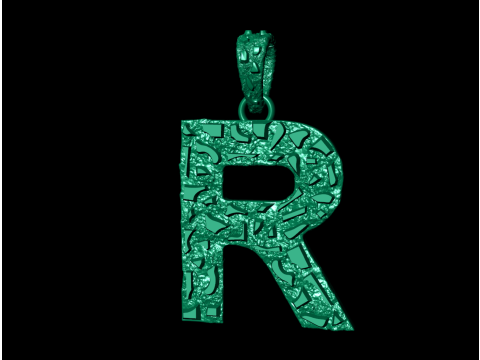 R LETTER INITIAL NUGGET PENDANT 3D Print Model