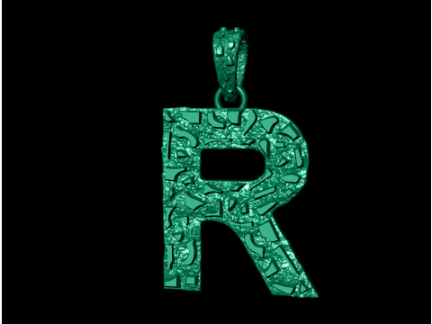 R LETTER INITIAL NUGGET PENDANT 3D Print Model