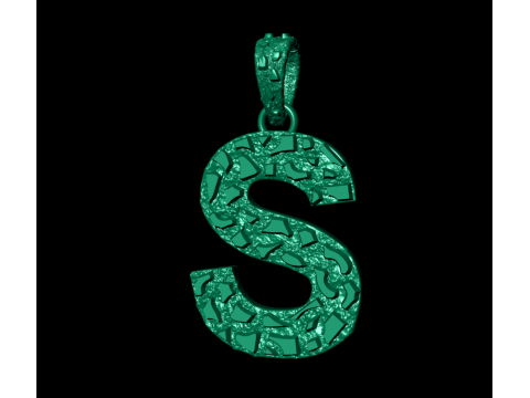 S LETTER INITIAL NUGGET PENDANT 3D Print Model