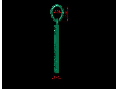 W LETTER INITIAL NUGGET PENDANT Model Cetak 3D