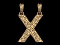 X LETTER INITIAL NUGGET PENDANT Modello di stampa 3D