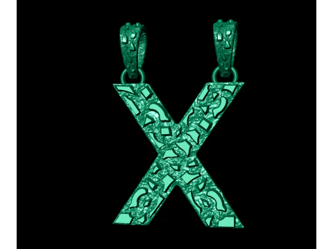 X LETTER INITIAL NUGGET PENDANT 3D Print Model