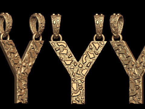 Y LETTER INITIAL NUGGET PENDANT 3D 打印模型