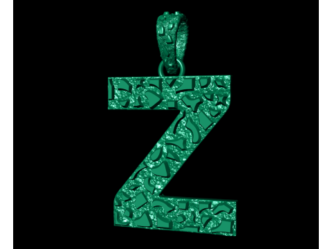 Z LETTER INITIAL NUGGET PENDANT 3D Print Model