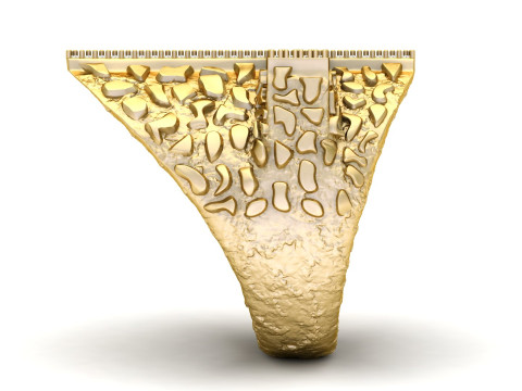 Nugget Diamond Cross Ring Model Cetak 3D