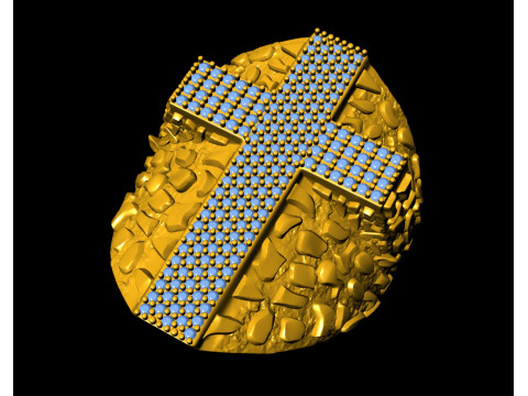 Nugget Diamond Cross Ring Model Cetak 3D