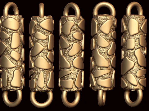 Nugget Textured Braslate Chain Link for Men 3D Print Model