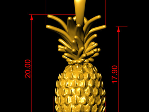 Gold Pineapple Pendant 3D प्रिंट मॉडल