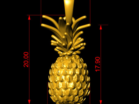 Gold Pineapple Pendant 3D प्रिंट मॉडल