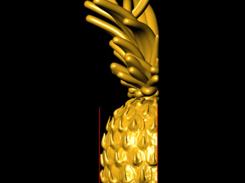 Gold Pineapple Pendant 3D Print Model