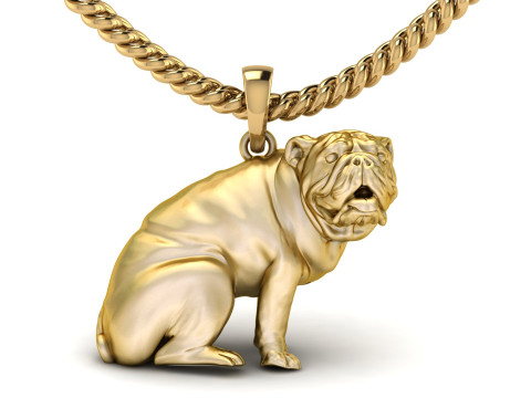 Light Weight Cute Gold Pug Pendant 3D Принт Модель