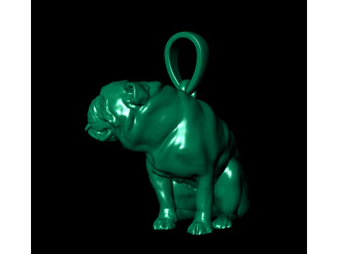 Light Weight Cute Gold Pug Pendant 3D Print Model