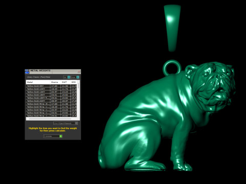 Light Weight Cute Gold Pug Pendant 3D 프린트 모델