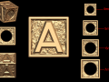 A Letter Nugget Bracelet Bead in 4 sizes 3D 프린트 모델