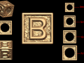 B Letter Nugget Bracelet Bead in 4 sizes 3D 프린트 모델