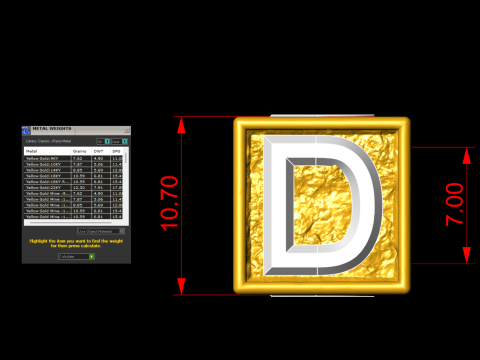D Letter Nugget Bracelet Bead in 4 sizes 3D Print Model