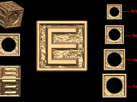 Pulseira com letra E Nugget em 4 tamanhos Modelo de Impressão 3D