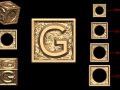 G Letter Nugget Bracelet Bead in 4 sizes 3D 프린트 모델