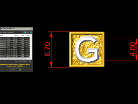 G Letter Nugget Bracelet Bead in 4 sizes 3D Print Model