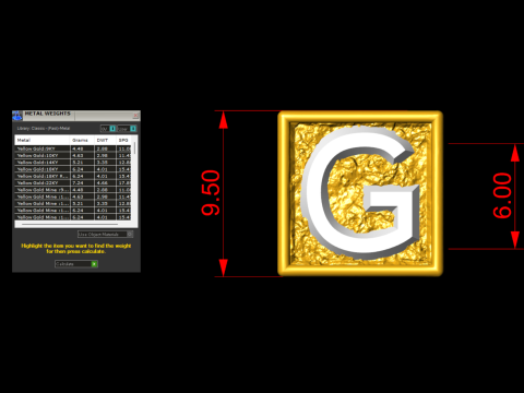 G Letter Nugget Bracelet Bead in 4 sizes 3D Print Model